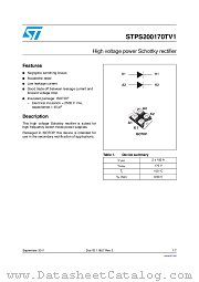 STPS200170TV1 datasheet pdf ST Microelectronics