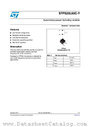 STPS20L60CGY-TR datasheet pdf ST Microelectronics