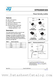 STPS20SM100SR datasheet pdf ST Microelectronics