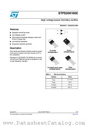 STPS30H100CTN datasheet pdf ST Microelectronics