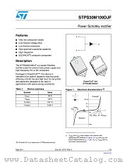 STPS30M100DJF-TR datasheet pdf ST Microelectronics