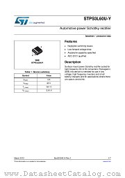 STPS3L60UY datasheet pdf ST Microelectronics