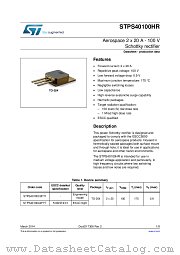 STPS40100HR datasheet pdf ST Microelectronics