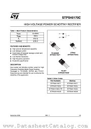 STPS40170CW datasheet pdf ST Microelectronics