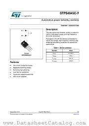 STPS4045C-Y datasheet pdf ST Microelectronics