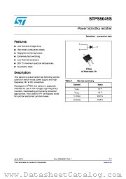 STPS5045SG-TR datasheet pdf ST Microelectronics