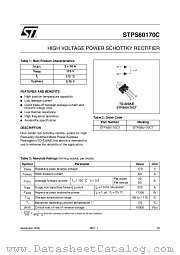 STPS60170CT datasheet pdf ST Microelectronics