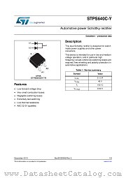 STPS640CBY-TR datasheet pdf ST Microelectronics