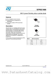 STPSC1006 datasheet pdf ST Microelectronics