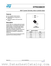 STPSC2006CW datasheet pdf ST Microelectronics