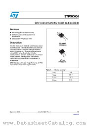 STPSC606G-TR datasheet pdf ST Microelectronics