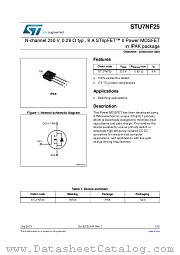 STU7NF25 datasheet pdf ST Microelectronics