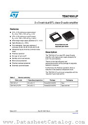 TDA7491LP datasheet pdf ST Microelectronics