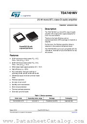 TDA7491MV datasheet pdf ST Microelectronics