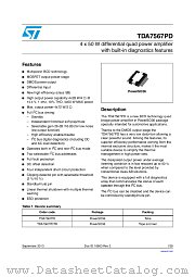 TDA7567PD datasheet pdf ST Microelectronics