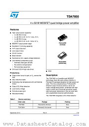 TDA7850H datasheet pdf ST Microelectronics