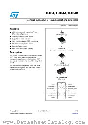 TL084BCPT datasheet pdf ST Microelectronics