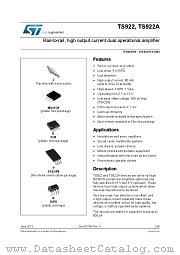 TS922IYPT datasheet pdf ST Microelectronics
