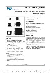 TSU102 datasheet pdf ST Microelectronics