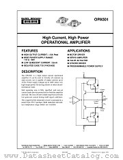 OPA501SM datasheet pdf Burr Brown