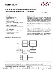 IS61LV51216-10T datasheet pdf Integrated Silicon Solution Inc