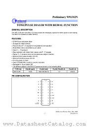 W91312N datasheet pdf Winbond Electronics