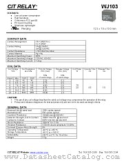 WJ1031C6DC.15S datasheet pdf CIT Relay & Switch