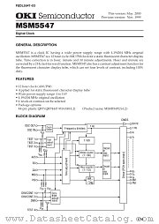 MSM5547 datasheet pdf OKI electronic componets