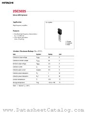 2SC5025 datasheet pdf Hitachi Semiconductor