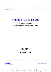 K4D28163HD-TC60 datasheet pdf Samsung Electronic