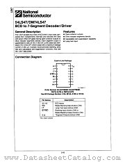 54LS47FMQB datasheet pdf National Semiconductor