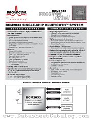 BCM2033KFB datasheet pdf Broadcom