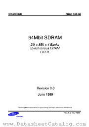 K4S640832D-TC/L75 datasheet pdf Samsung Electronic