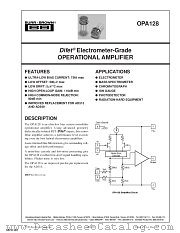 OPA128KM datasheet pdf Burr Brown