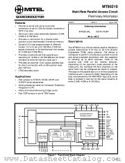 MT90210AL datasheet pdf Mitel Semiconductor