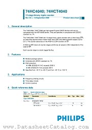 74HCT4040BQ datasheet pdf Philips