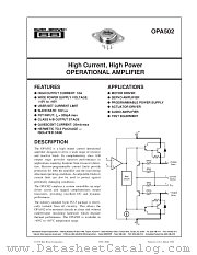 OPA502BM datasheet pdf Burr Brown