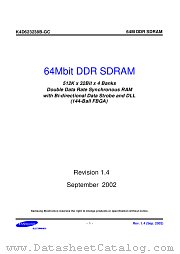 K4D623238B-GC/L50 datasheet pdf Samsung Electronic
