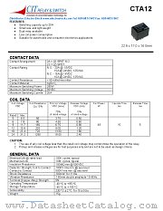 CAT122AC5VDC.45 datasheet pdf CIT Relay & Switch