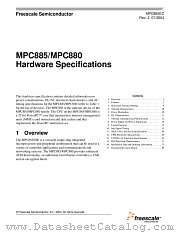 MPC885CZP133 datasheet pdf Freescale (Motorola)