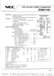 2SB1151 datasheet pdf NEC