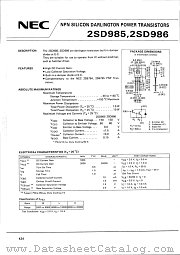 2SD985 datasheet pdf NEC