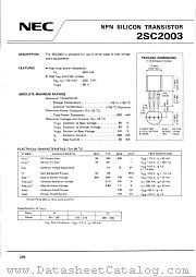 2SC2003 datasheet pdf NEC