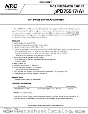 UPD75517A datasheet pdf NEC