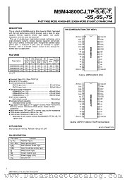 M5M44800CJ-6 datasheet pdf Mitsubishi Electric Corporation