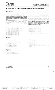 TSC80C51-12MBR/P883 datasheet pdf TEMIC