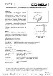 ICX039BLA datasheet pdf SONY