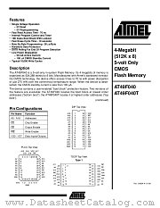 AT49F040T-70PI datasheet pdf Atmel