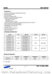 K4H560838D-TC/LB3 datasheet pdf Samsung Electronic