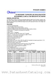 W91811ALN datasheet pdf Winbond Electronics
